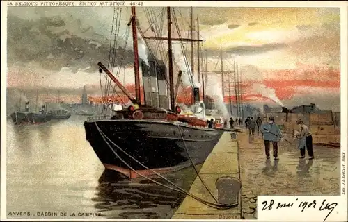 Künstler Litho Ranot, F., Antwerpen Anvers Flandern, Bassin de la Campine