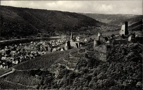 Ak Klotten an der Mosel, Blick auf den Ort mit Burg Coraidelstein