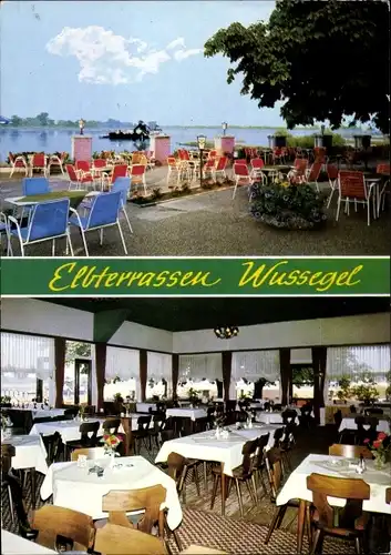 Ak Wussegel Hitzacker an der Elbe, Café-Restaurant Elbterrassen