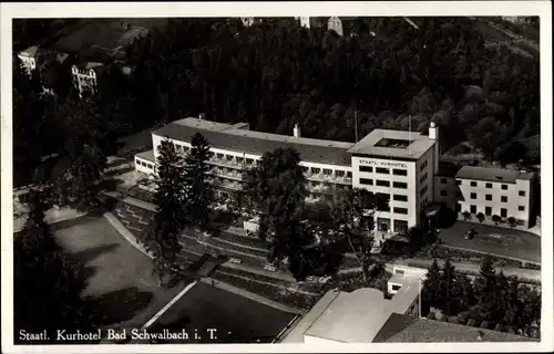 Ak Bad Schwalbach im Taunus, Staatl. Kurhotel, Fliegeraufnahme