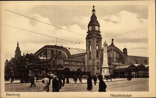 Ak Hamburg Mitte Altstadt, Hauptsbahnhof, Straßenansicht