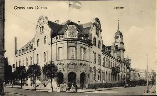 Ak Düren in Nordrhein Westfalen, Postamt, Außenansicht