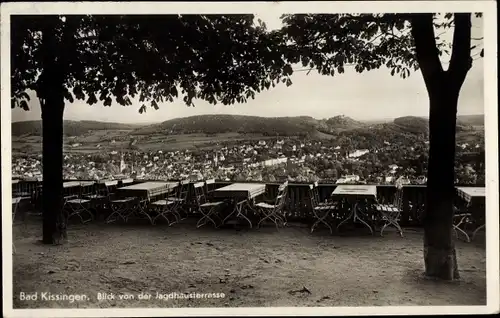 Ak Bad Kissingen Unterfranken Bayern, Blick von der Jagdhausterrasse