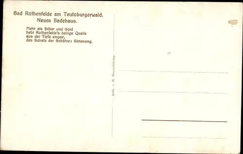 Ak Bad Rothenfelde am Teutoburger Wald, Neues Badehaus