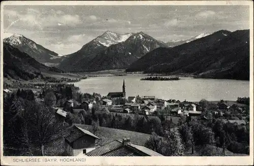 Ak Schliersee in Oberbayern, Panorama