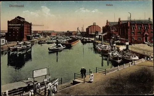 Ak Dortmund im Ruhrgebiet, Hafen, Dampfer