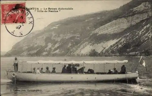 Ak Nantua Ain, Le Bateau Automobile Ville de Nantua