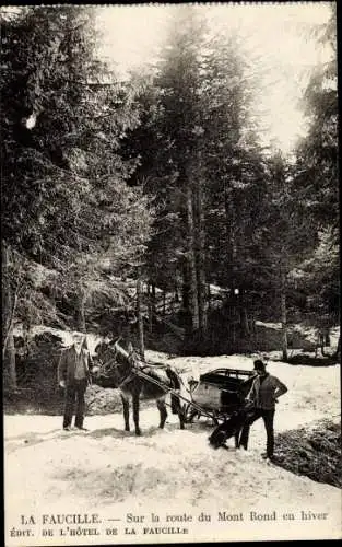 Ak Gex Ain, Col de la Faucille, Sur la route du Mont Rond en hiver