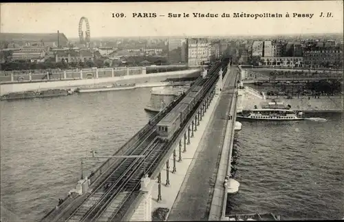 Ak Paris XVI. Arrondissement Passy, Sur le Viaduc du Metropolitain a Passy