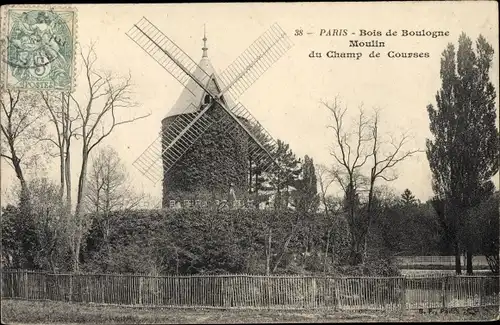 Ak Paris XVI. Arrondissement Passy, Bois de Boulogne, Moulin du Champ de Courses