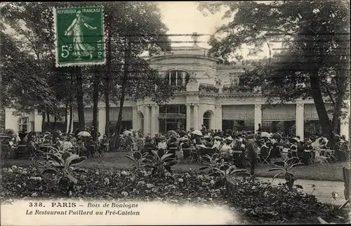 Ak Paris XVI. Arrondissement Passy, Bois du Boulogne, Le Restaurant Paillard au Pre Catelan