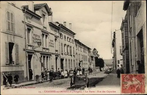 Ak Charmes sur Moselle Vosges, La Poste, Rue des Capucins