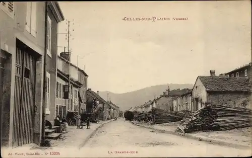 Ak Celles sur Plaine Vosges, La Grande Rue