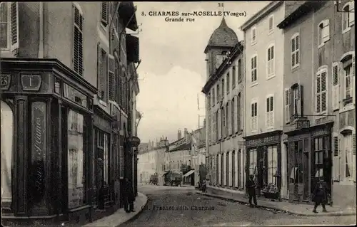 Ak Charmes Moselle Vosges, Grande rue