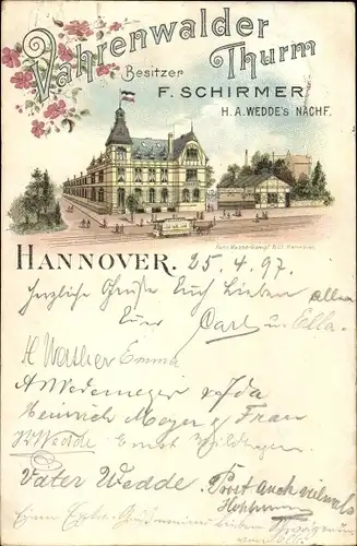 Litho Hannover in Niedersachsen, Vahrenwalder Turm, Gasthaus