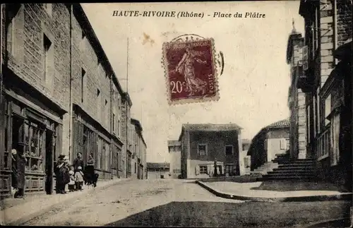 Ak Haute Rivoire Rhône, Place du Plâtre