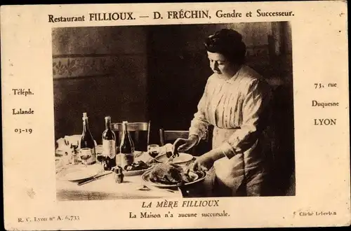 Ak Lyon Rhône, Restaurant Fillioux, Mère Fillioux