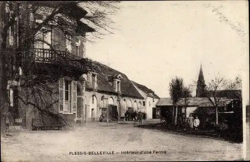 Ak Le Plessis Belleville Oise, Intérieur d'une Ferme, Bauernhof
