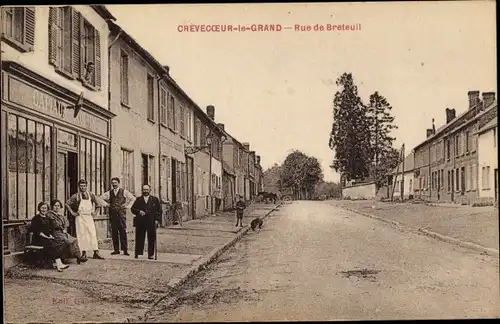 Ak Crevecoeur le Grand Oise, Rue de Breteuil, Capiaux Roisin