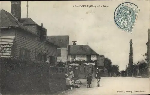 Ak Abancourt Oise, la Poste, Ortspartie
