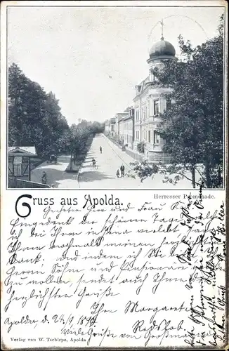 Ak Apolda in Thüringen, Herresser Promenade