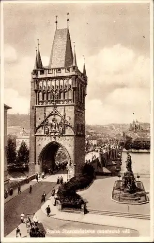 Ak Praha Prag Tschechien, Staromestská Mostecká véz, Altstädter Brückenturm