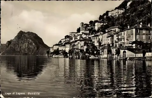 Ak Gandria Lago di Lugano Tessin Schweiz, Wohnhäuser am Wasser