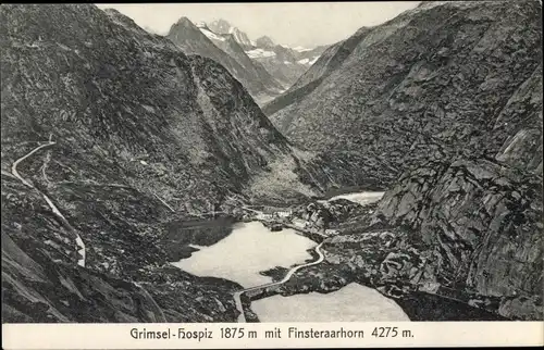 Ak Kanton Bern Schweiz, Grimsel Hospiz, Finsteraarhorn