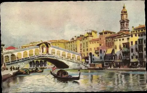 Ak Venezia Venedig Veneto, Rialto Brücke