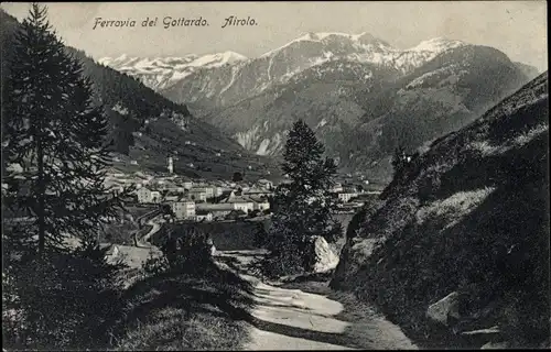 Ak Airolo Kanton Tessin Schweiz, Ferravia del Gottardo