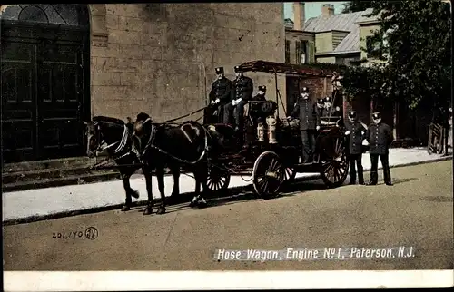 Ak Paterson New Jersey USA, Horse Wagon