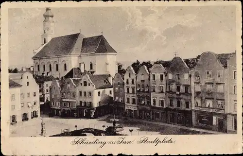 Ak Schärding in Oberösterreich, Stadtplatz