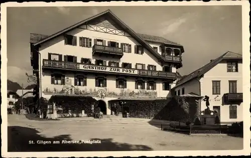 Ak Sankt Gilgen in Salzburg, Postplatz, Gasthof zur Post