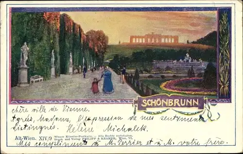 Künstler Ak Wilt, H., Wien 13 Hietzing, Schönbrunn, Schlosspark