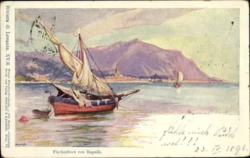 Künstler Ak Rapallo Liguria, Fischerboot