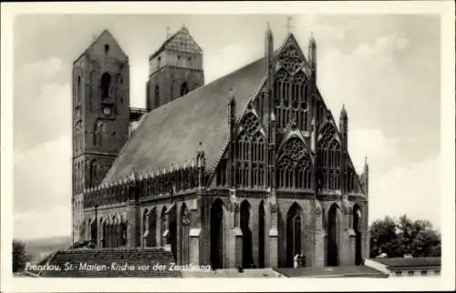 Ak Prenzlau in der Uckermark, St. Marienkirche vor der Zerstörung