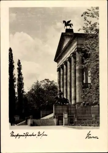 Foto Ak Poznań Posen, Partie am Stadttheater, Statuen, Treppen 