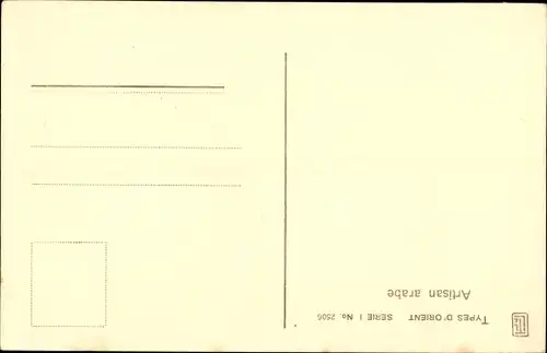 Ak Types d'Orient, Artisan arabe, arabischer Tonmaler