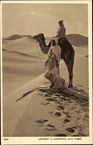Ak Paysages d'Orient, La priere dans les dunes, Maghreb