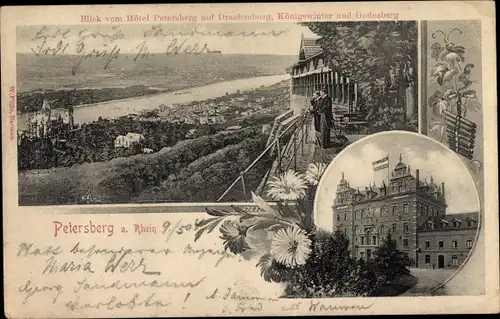 Ak Petersberg Königswinter, Blick vom Hotel Petersberg
