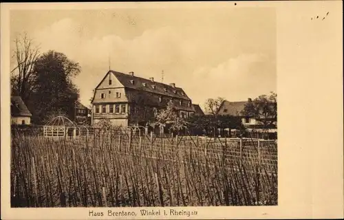Ak Oestrich Winkel am Rhein Rheingau, Haus Brentano
