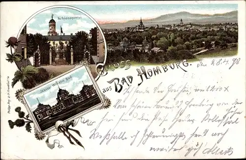 Ak Bad Homburg vor der Höhe Hessen, Schlossportal, Kaiser-Wilhelm-Bad, Stadtbild