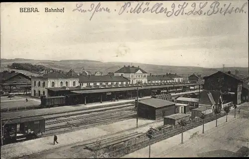 Ak Bebra an der Fulda Hessen, Bahnhof, Gleisseite, Eisenbahn