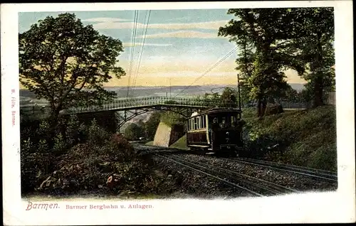 Ak Barmen Wuppertal in Nordrhein Westfalen, Barmer Bergbahn, Anlagen