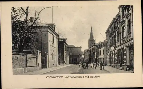 Ak Eschweiler Nordrhein Westfalen, Dürener Straße, Rathaus