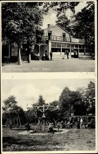 Ak Doorn Utrecht Niederlande, Cafe-Restaurant Flora, Spielplatz