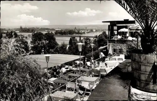 Ak Koblenz in Rheinland Pfalz, Café Restaurant Bastian Pfaffendorf, Rhein
