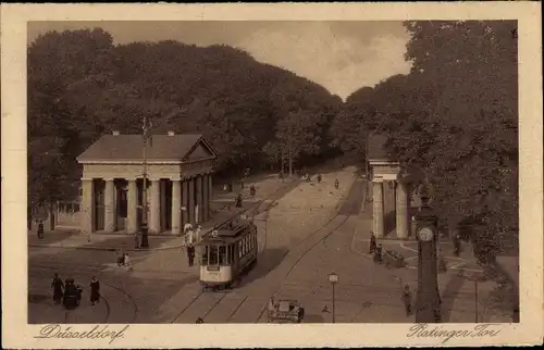 Ak Düsseldorf am Rhein, Ratinger Tor, Straßenbahn