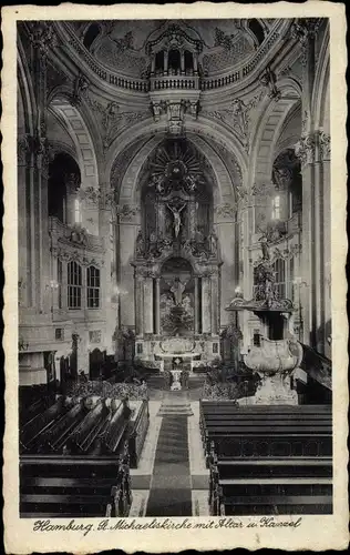 Ak Hamburg Mitte Neustadt, Hauptkirche Sankt Michaelis, Altar, Kanzel