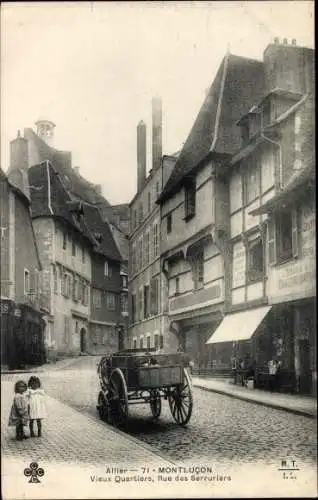 Ak Montluçon Allier, Vieux Quartiers, Rue des Serruriers